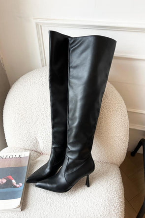 Pointed Toe Stiletto Knee High Boots