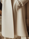 Timeless White Wool Coat with Classic Lapel Design